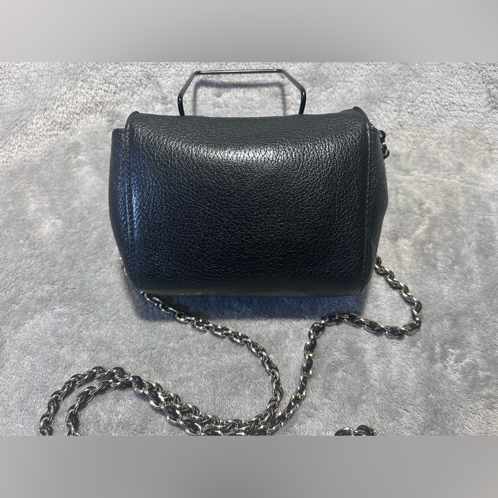 Mulberry Mini Lily Black Pebbled Leather Crossbody on Chain - Picture 6 of 12